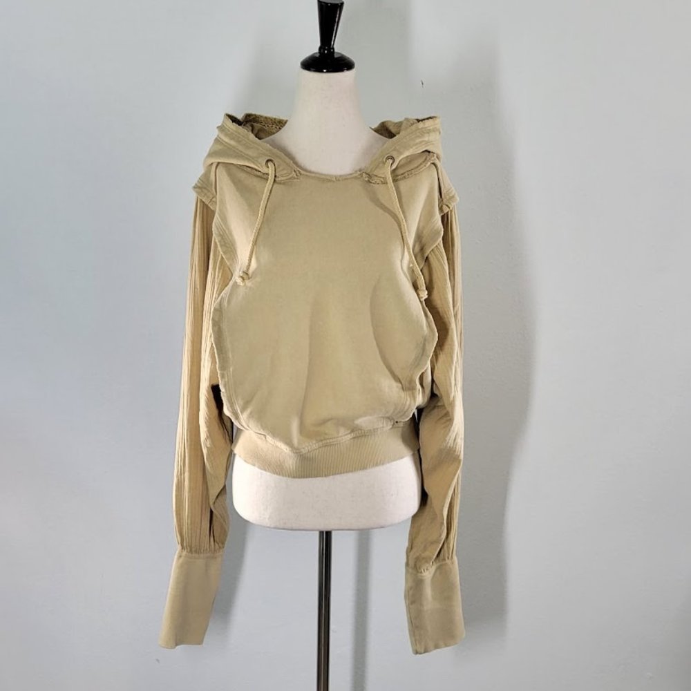 FREE PEOPLE love letter hoodie gauzy oversize sweatshirt Sz L NEW - Picture 3 of 12